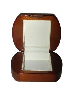 Wooden Jewelry Box Proposals Small Glossy Hinged Lid Compact Rings Keepsakes